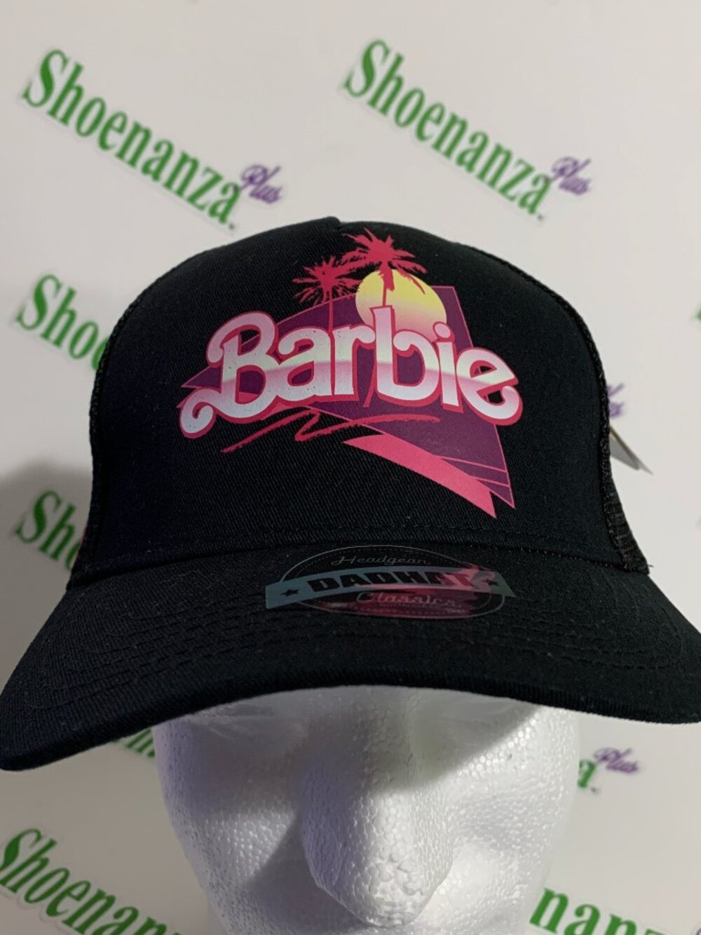 Headgear Classics Hat Barbie Retro Malibu Beach Trucker Snapback Black Cap